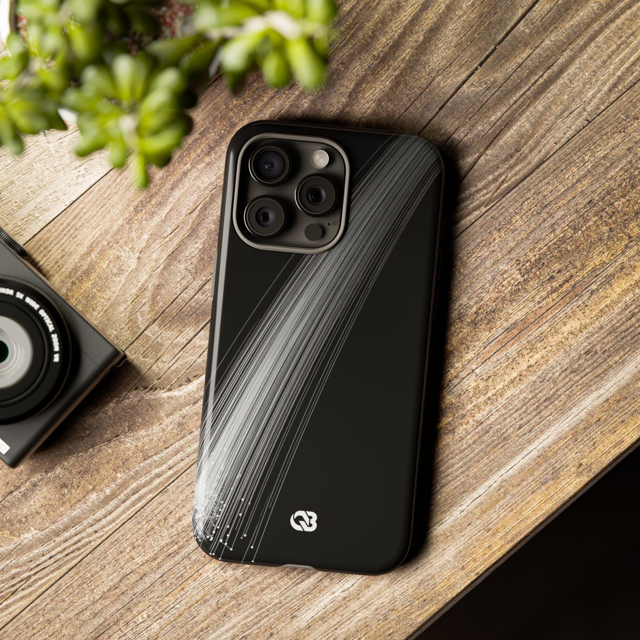 Black Tough Phone Case for iPhone - Linear Velocity Beam