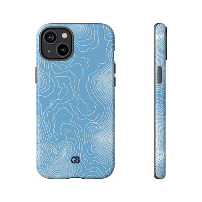 Blue Tough Phone Case for iPhone - Glacial Ridge Topo