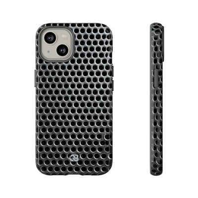 Silver Tough Phone Case for iPhone - Brutalist Steel Mesh
