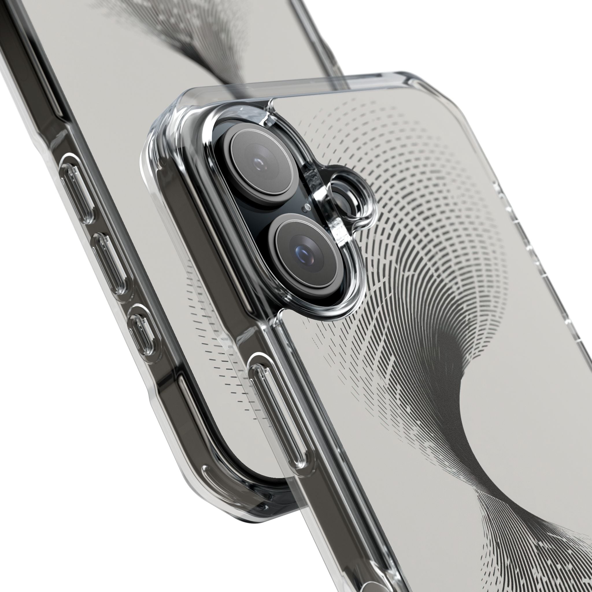 White Impact MagSafe Phone Case for iPhone - Linear Torsion Grid