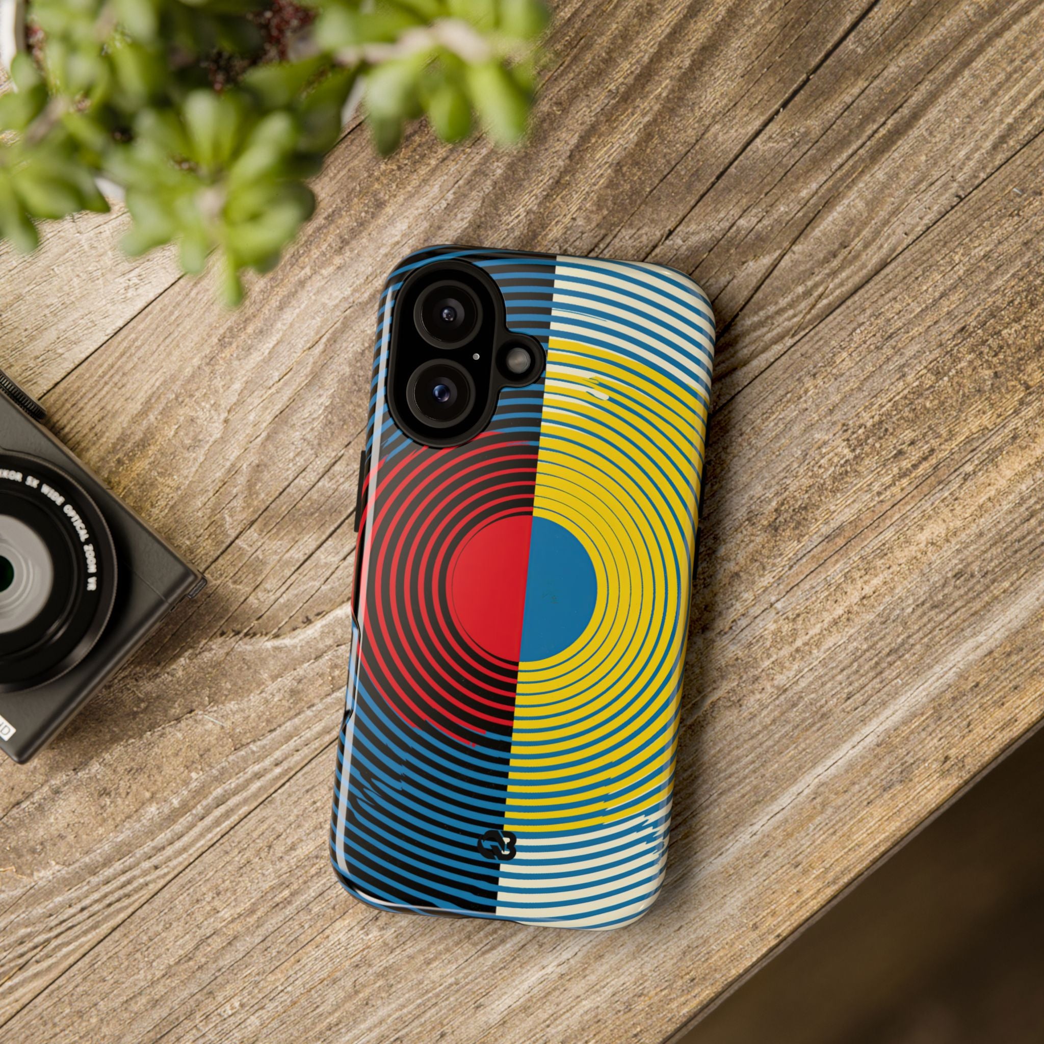 Blue Tough Phone Case for iPhone - Primary Circuit Orbit