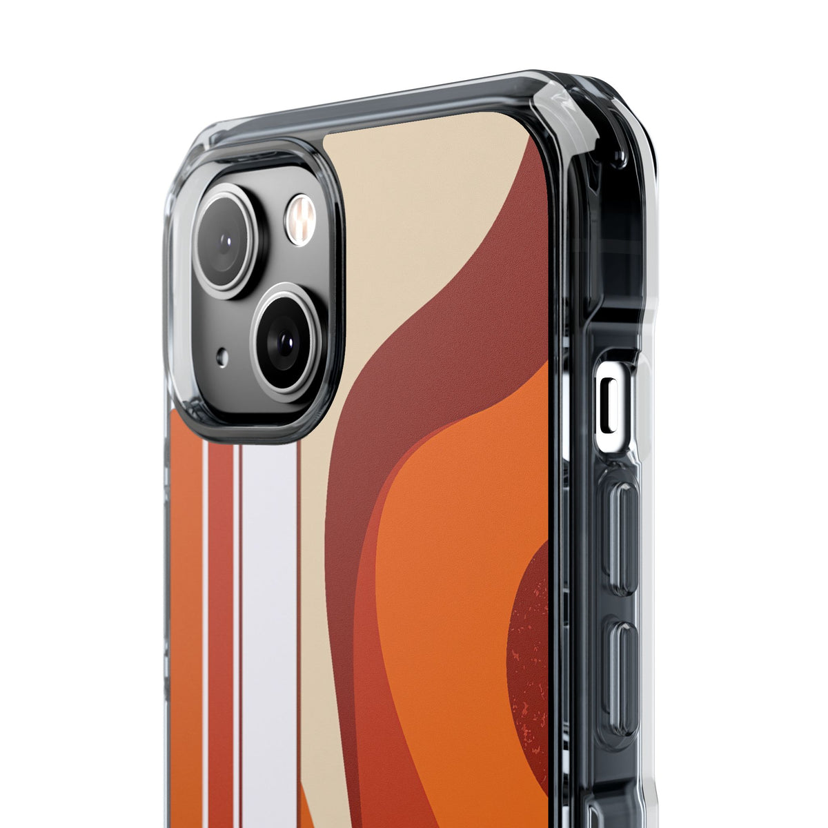 Terracotta Strata · Clear Impact Magnetic Phone Case for iPhone · Orange