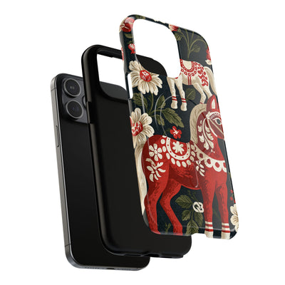 Nordic Dala Meadow · Tough 2.0 Magnetic Phone Case for iPhone · Red