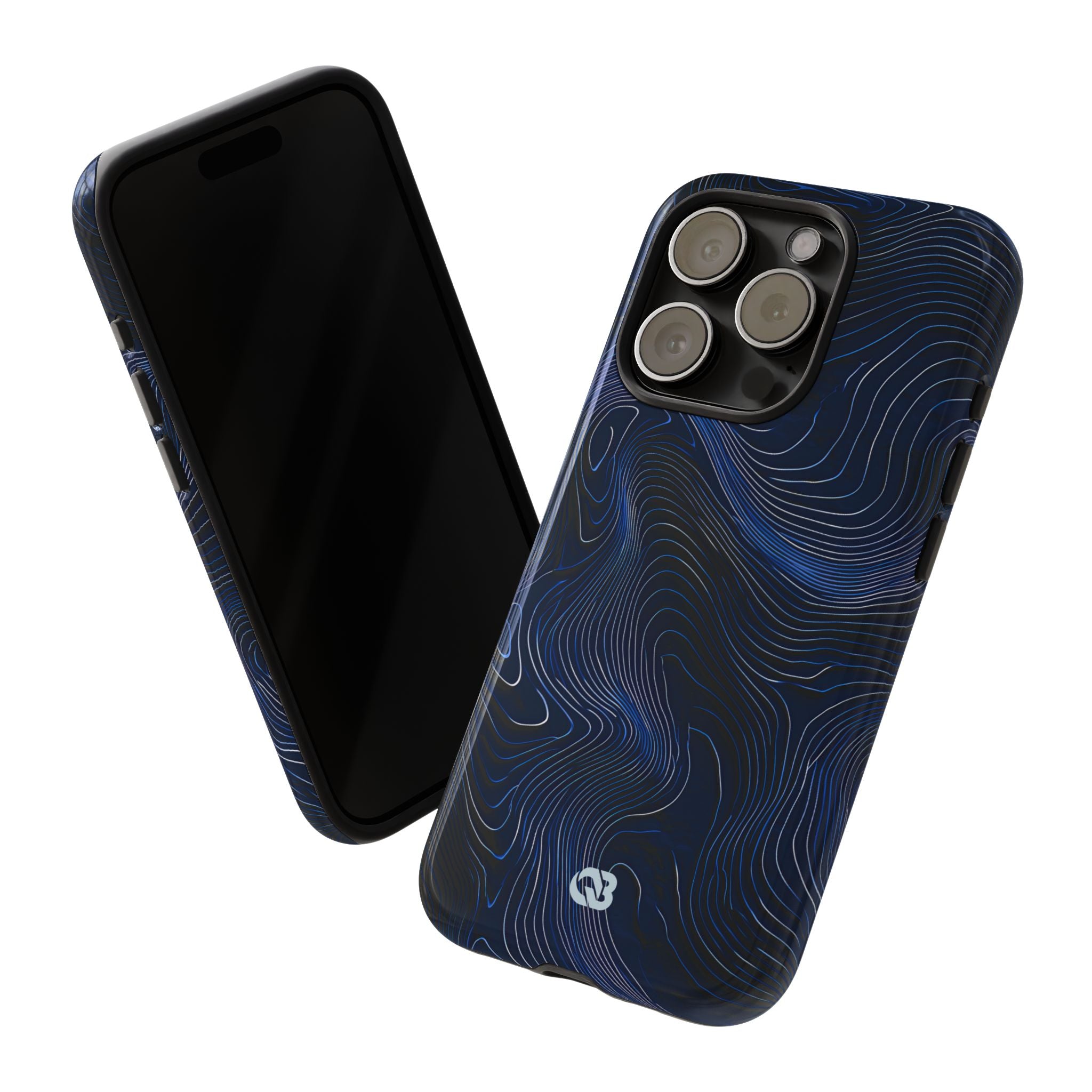 Blue Tough Phone Case for iPhone - Cobalt Contour Ridge