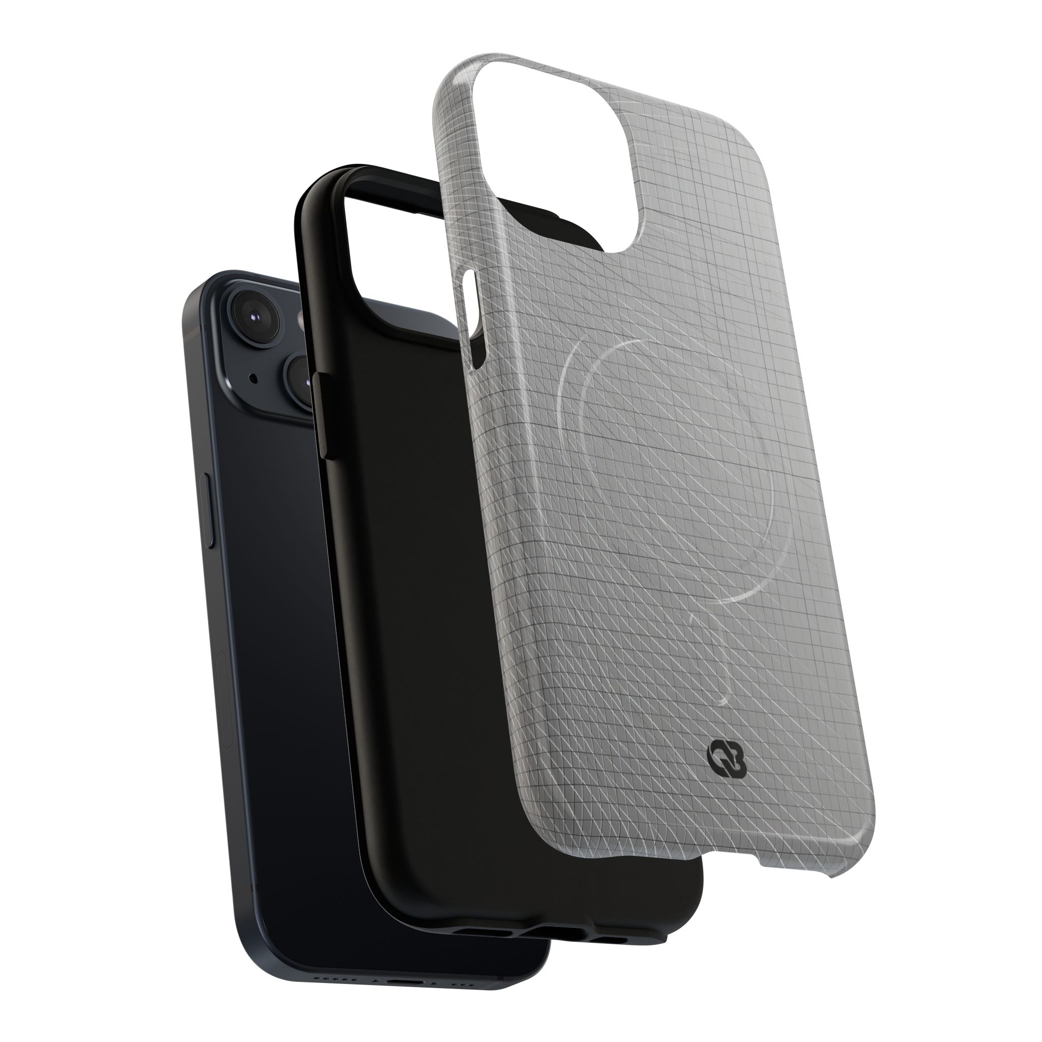 Grey Tough 2.0 Magsafe Phone Case for iPhone - Chrome Mesh Warp