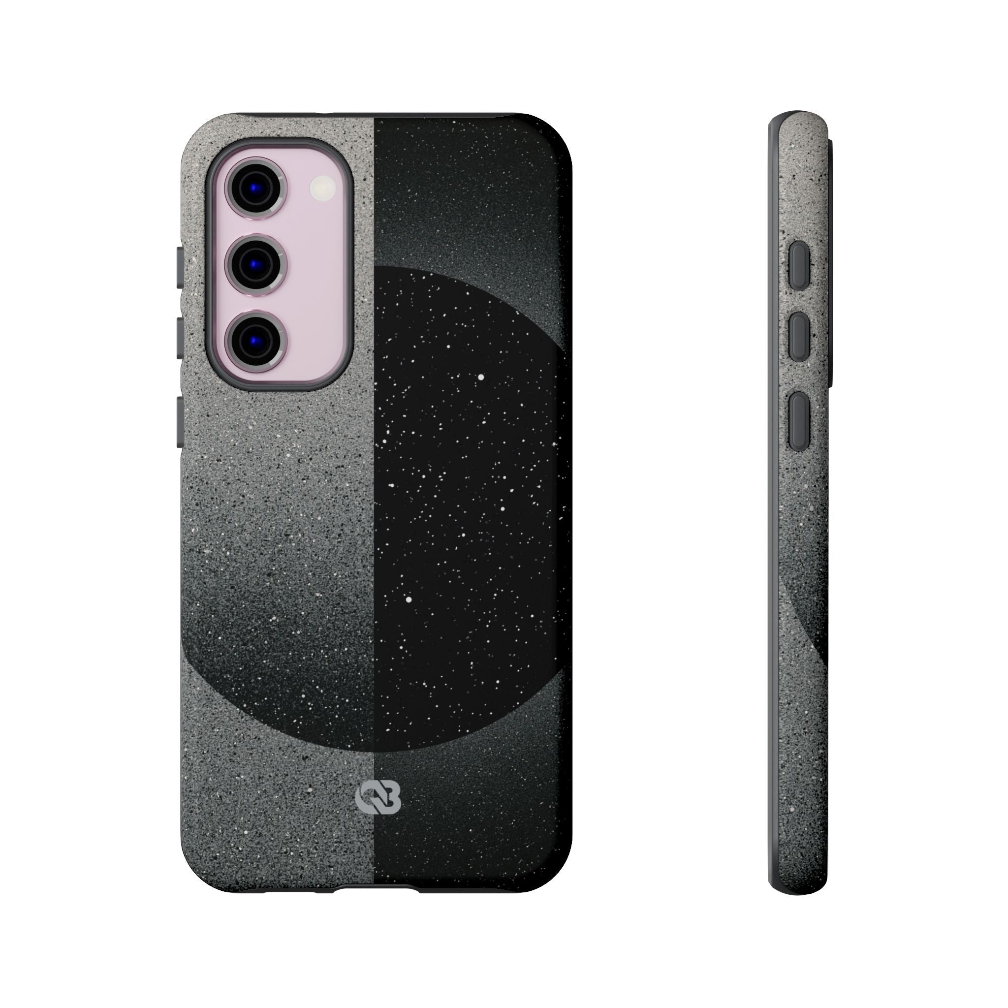 Black Tough Phone Case for Samsung - Lunar Static Orbit