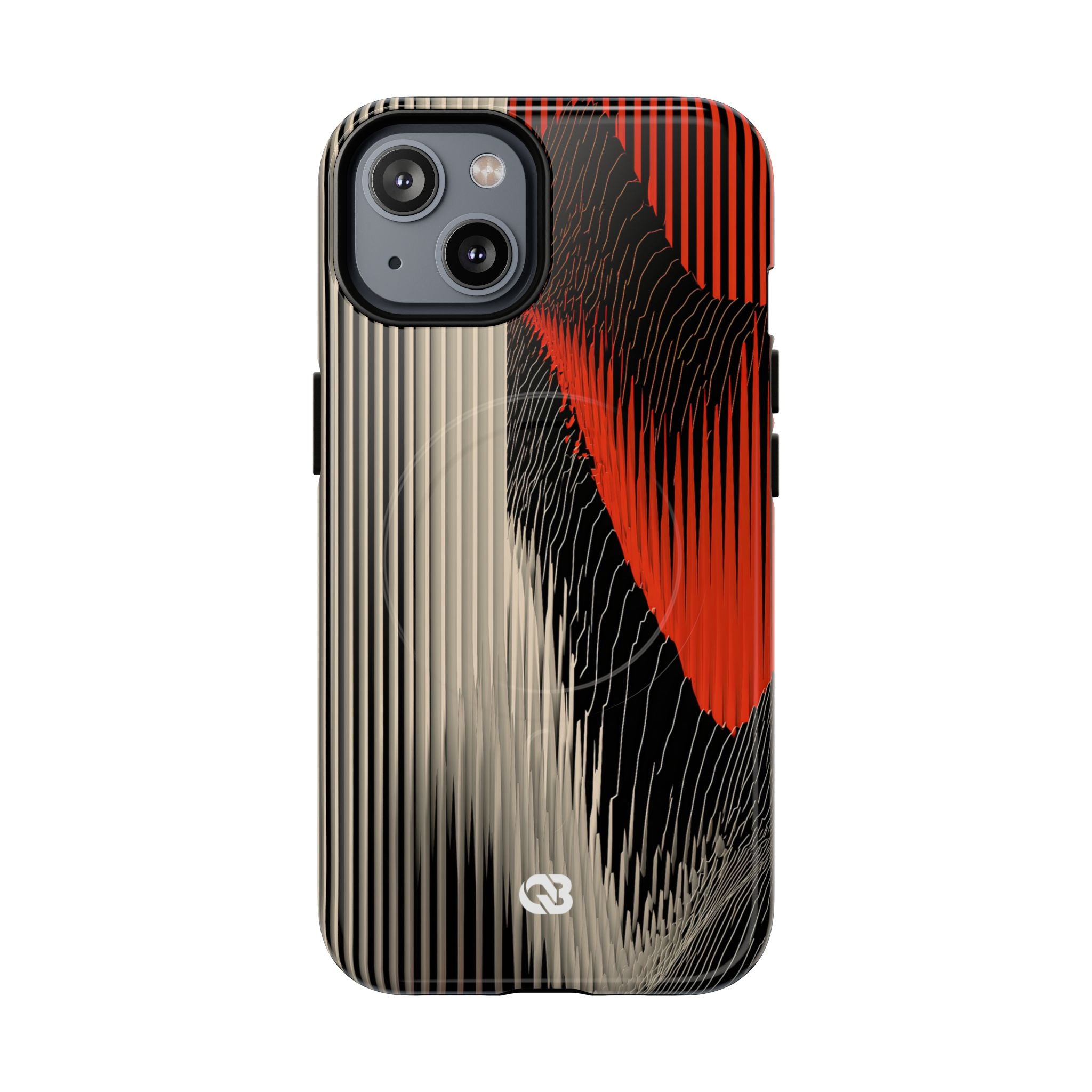 Red Tough 2.0 Magsafe Phone Case for iPhone - Crimson Pulse Topo