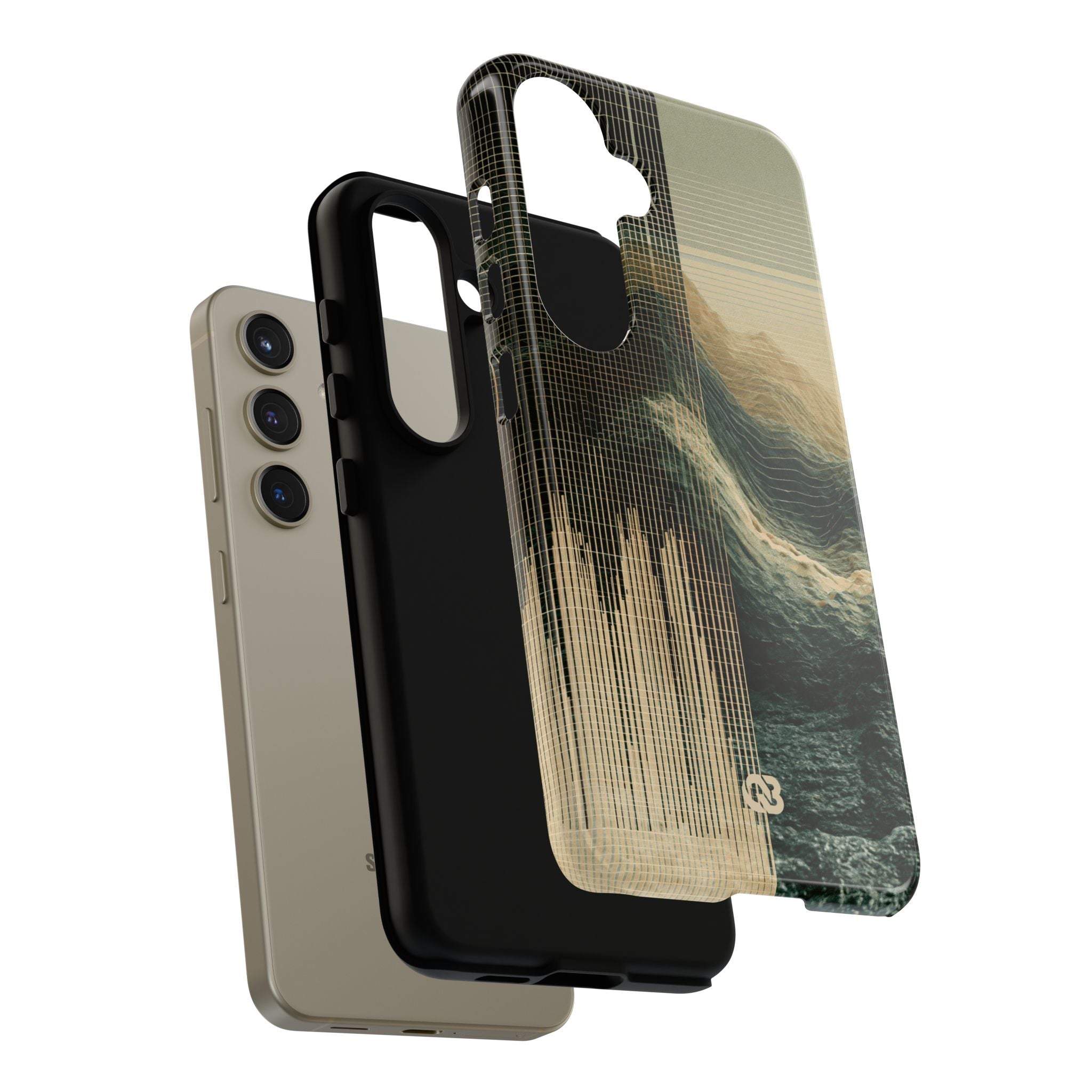 Beige Tough Phone Case for Samsung - Veridian Data Ridge