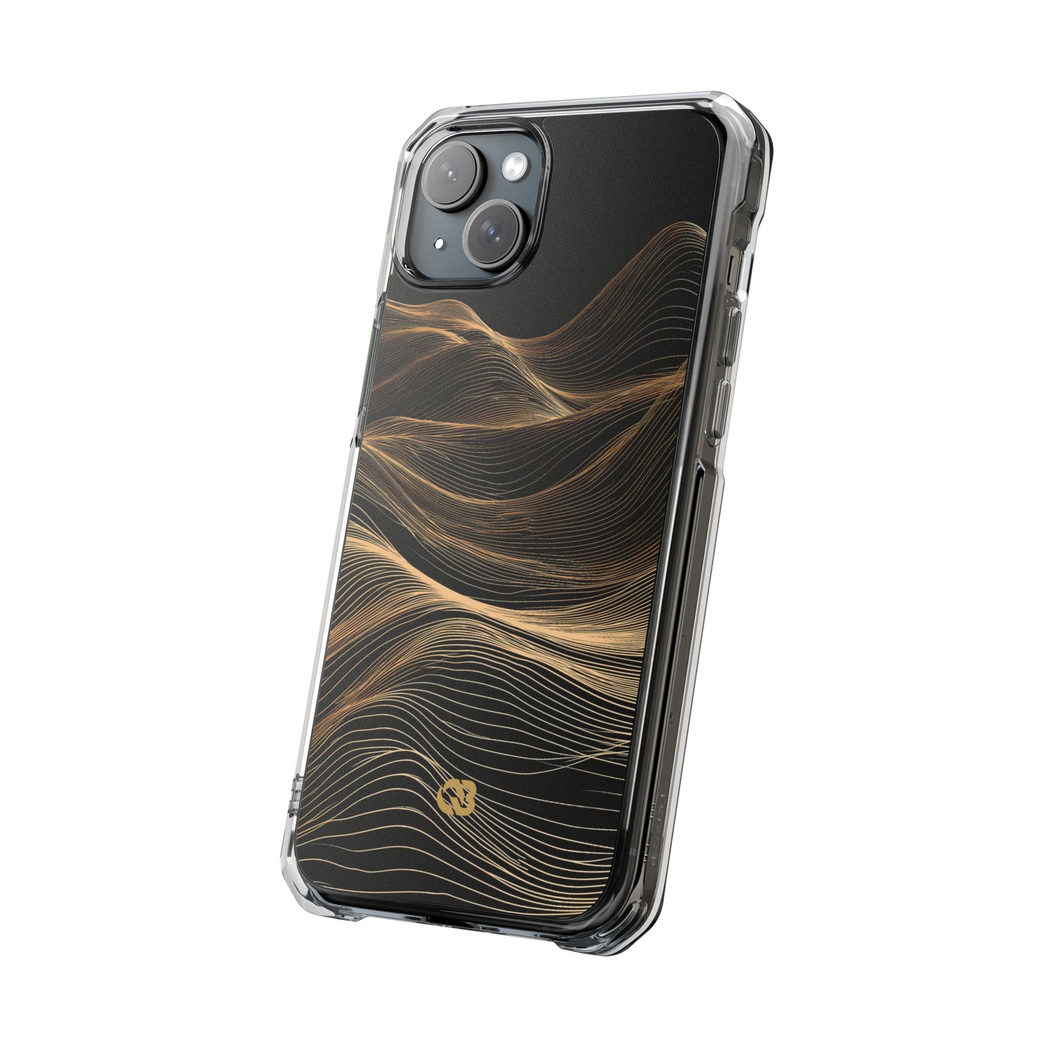 Black Impact MagSafe Phone Case for iPhone - Copper Topo Ridge