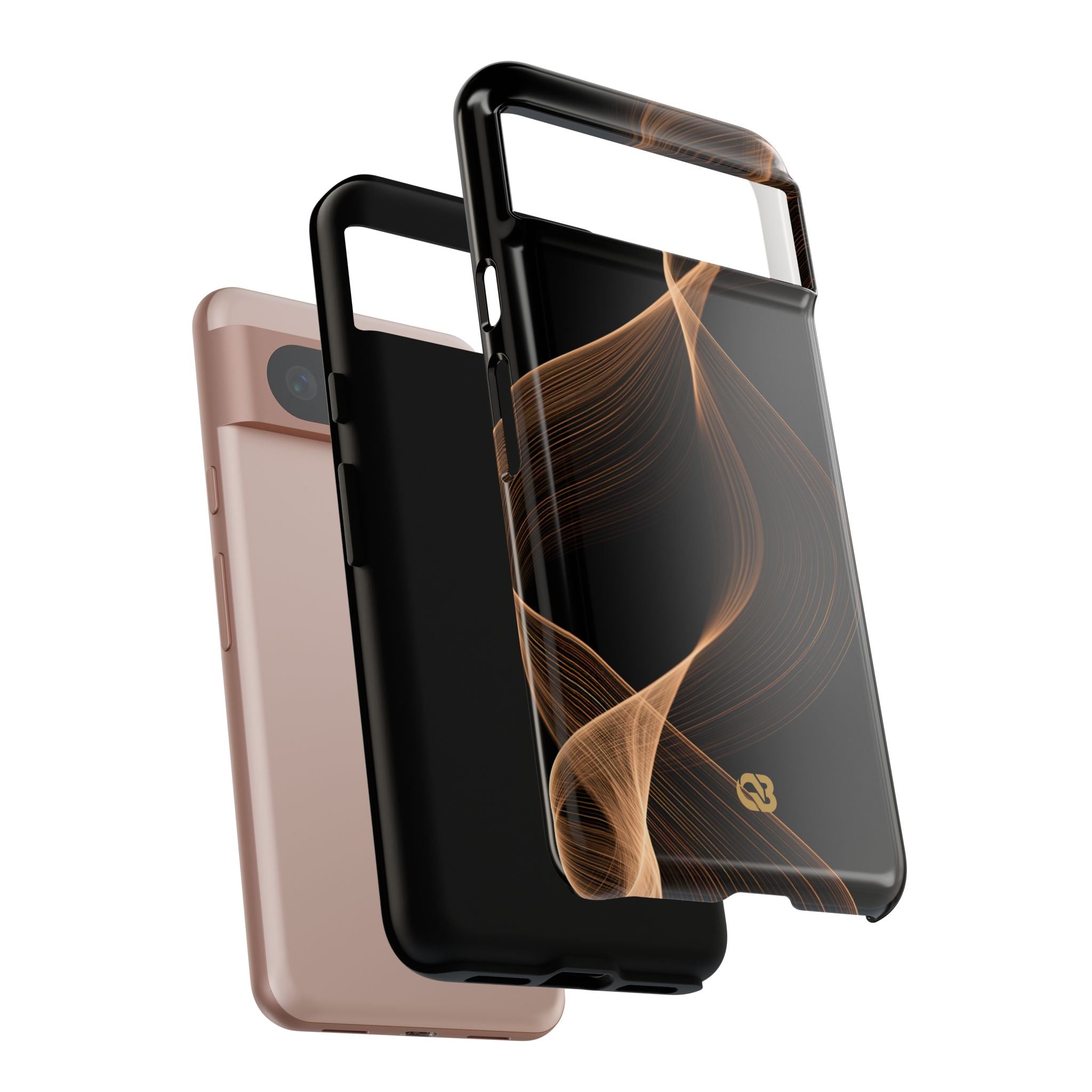 Brown Tough Phone Case for Google Pixel - Copper Silk Wave