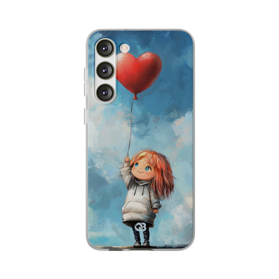 Crimson Heart Sky · Soft Phone Case for Samsung