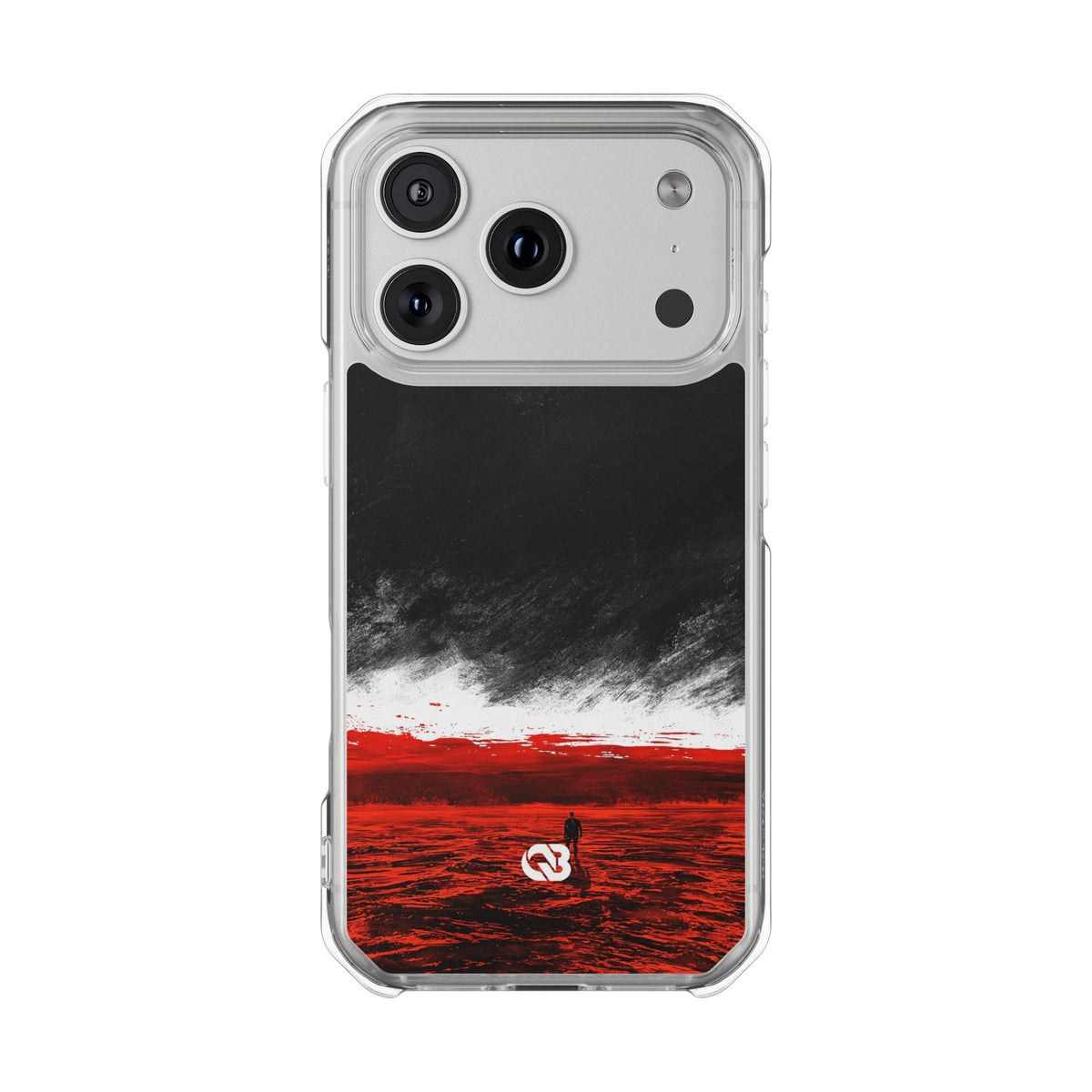 Crimson Void · Clear Impact Magnetic Phone Case for iPhone ·  Black