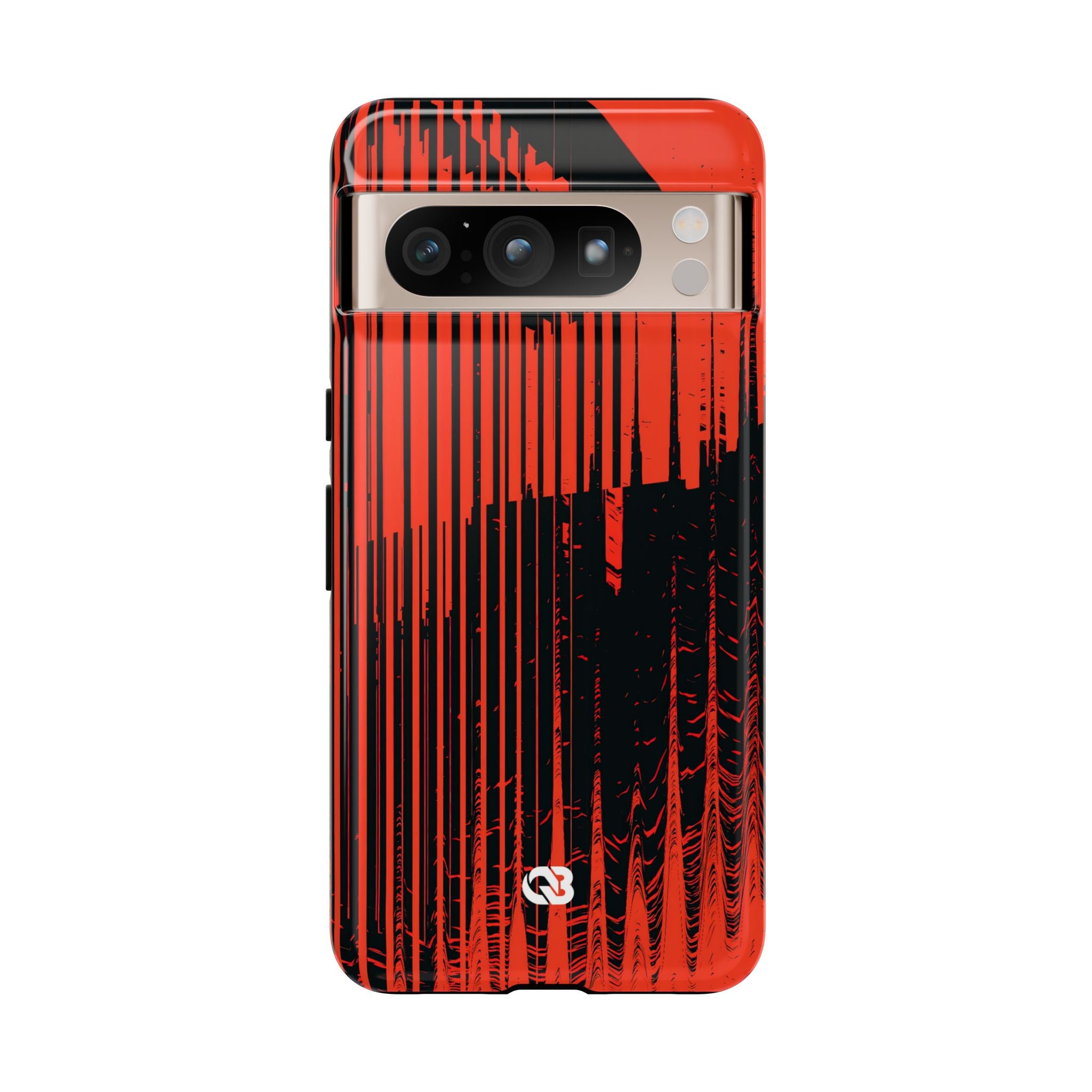 Red Tough Phone Case for Google Pixel - Crimson Brutalist Distortion