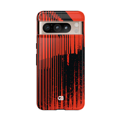 Red Tough Phone Case for Google Pixel - Crimson Brutalist Distortion