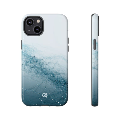 Teal Tough Phone Case for iPhone - Cyan Vector Lattice