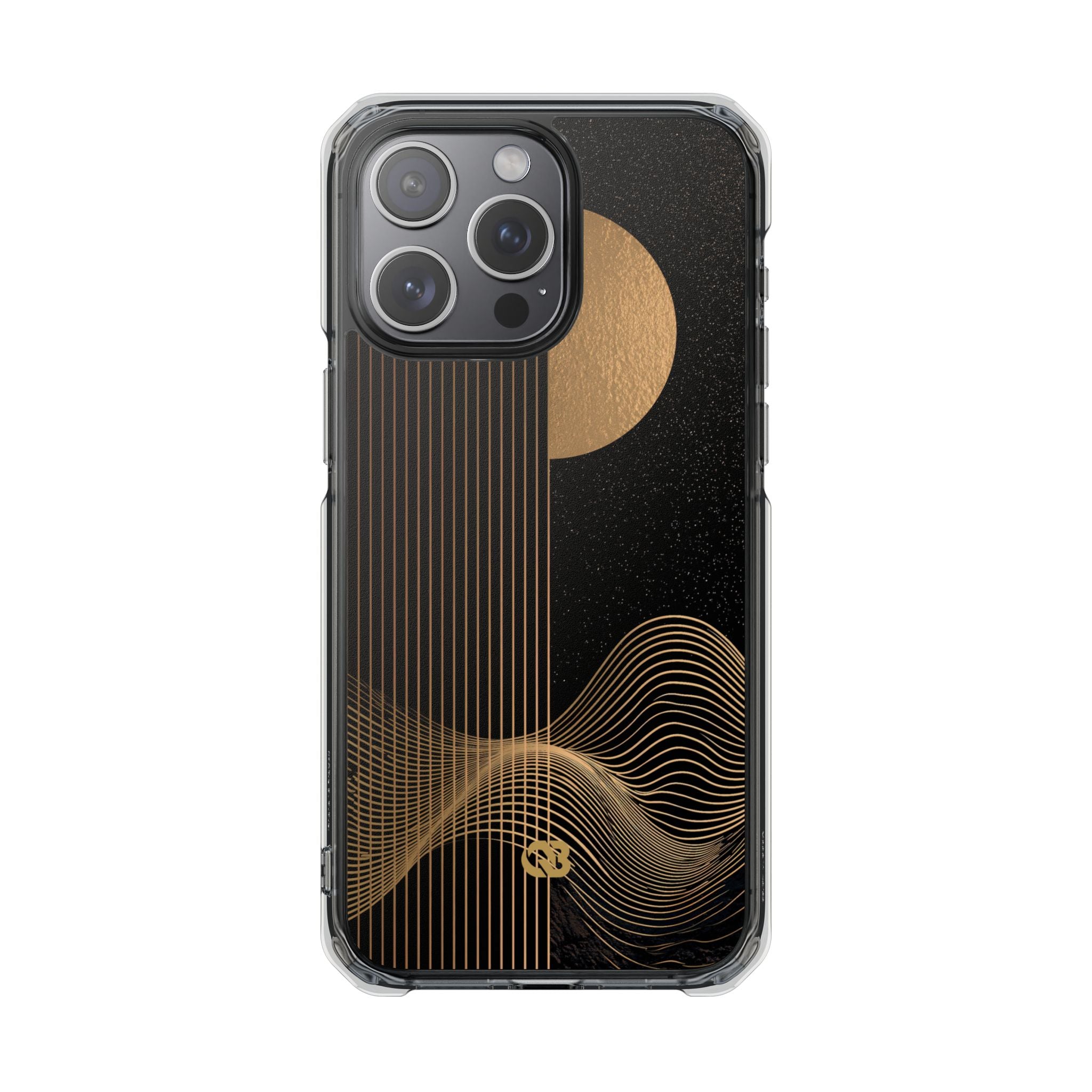 Gold Impact MagSafe Phone Case for iPhone - Gilded Obsidian Dunes