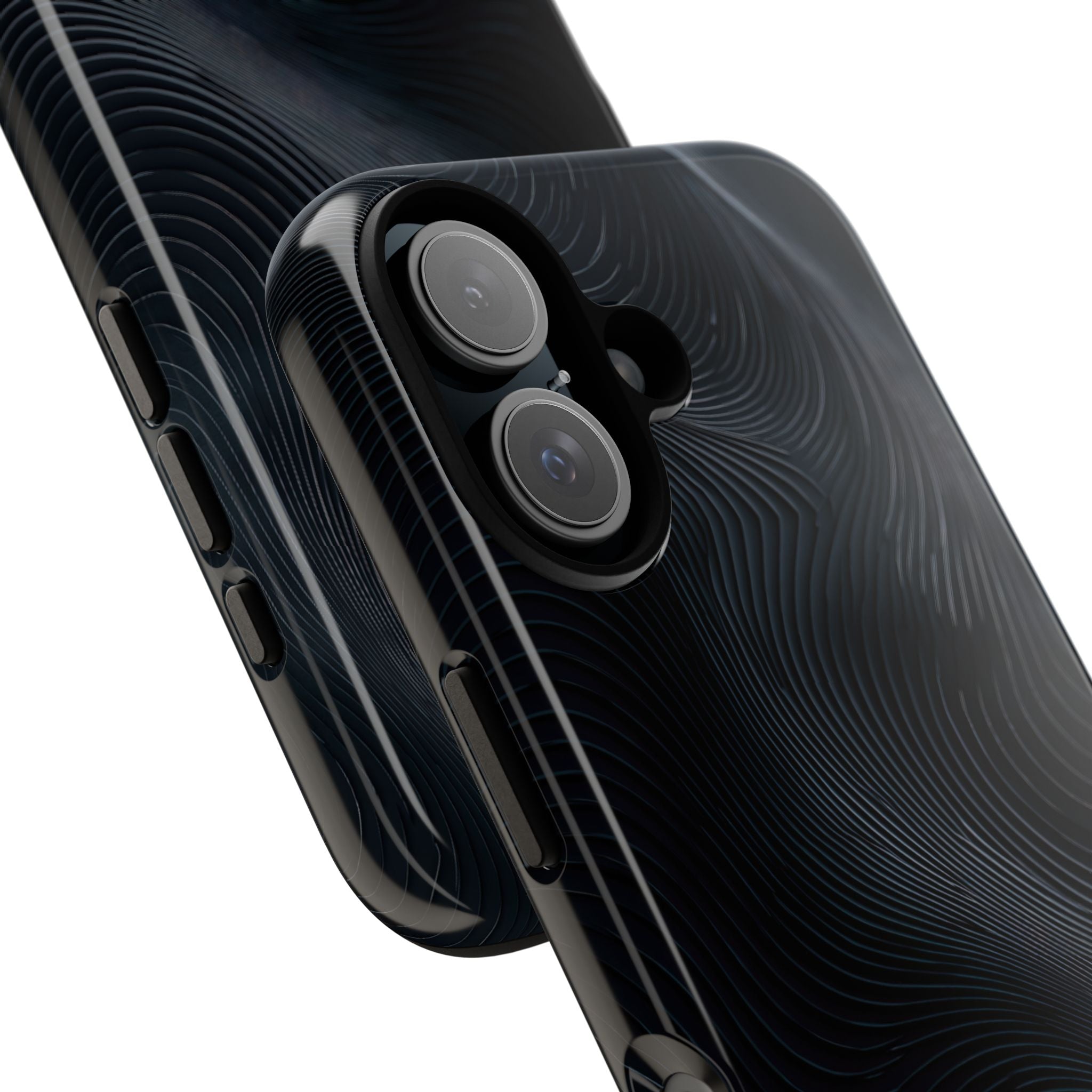 Black Tough Phone Case for iPhone - Obsidian Ridge Flux