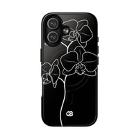 Black Tough 2.0 Magsafe Phone Case for iPhone - Noir Alabaster Orchid