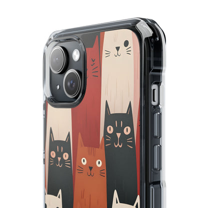 Elongated Cats Black iPhone 15 Plus Case - Impact