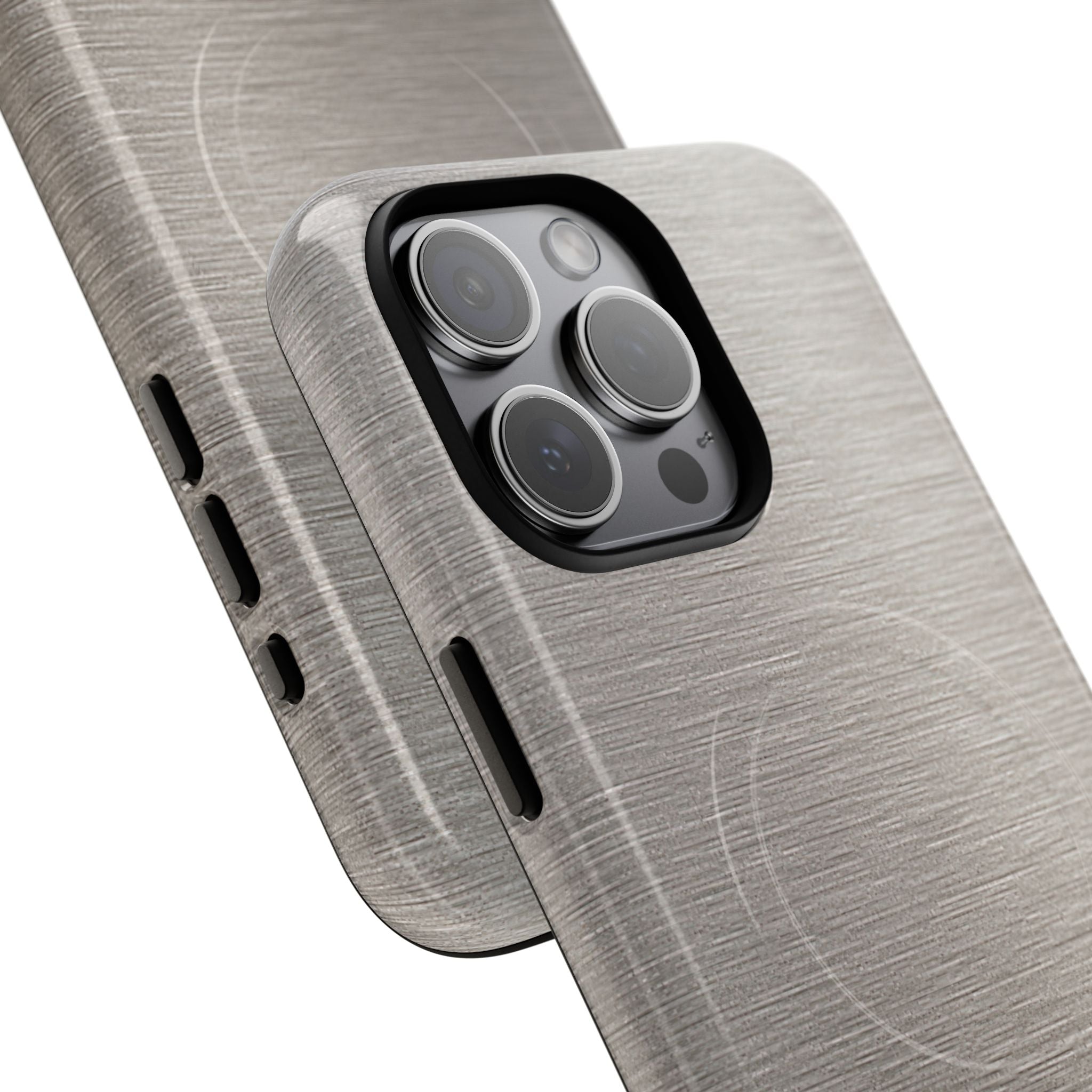 Grey Tough 2.0 Magsafe Phone Case for iPhone - Brushed Nickel Linen