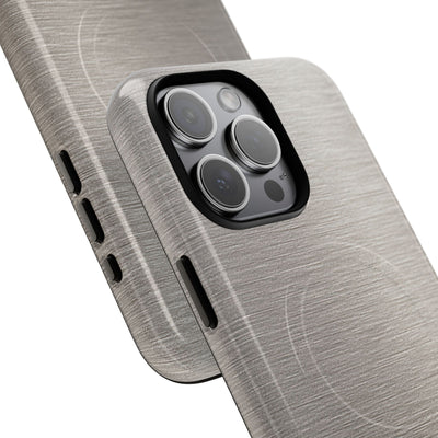 Grey Tough 2.0 Magsafe Phone Case for iPhone - Brushed Nickel Linen