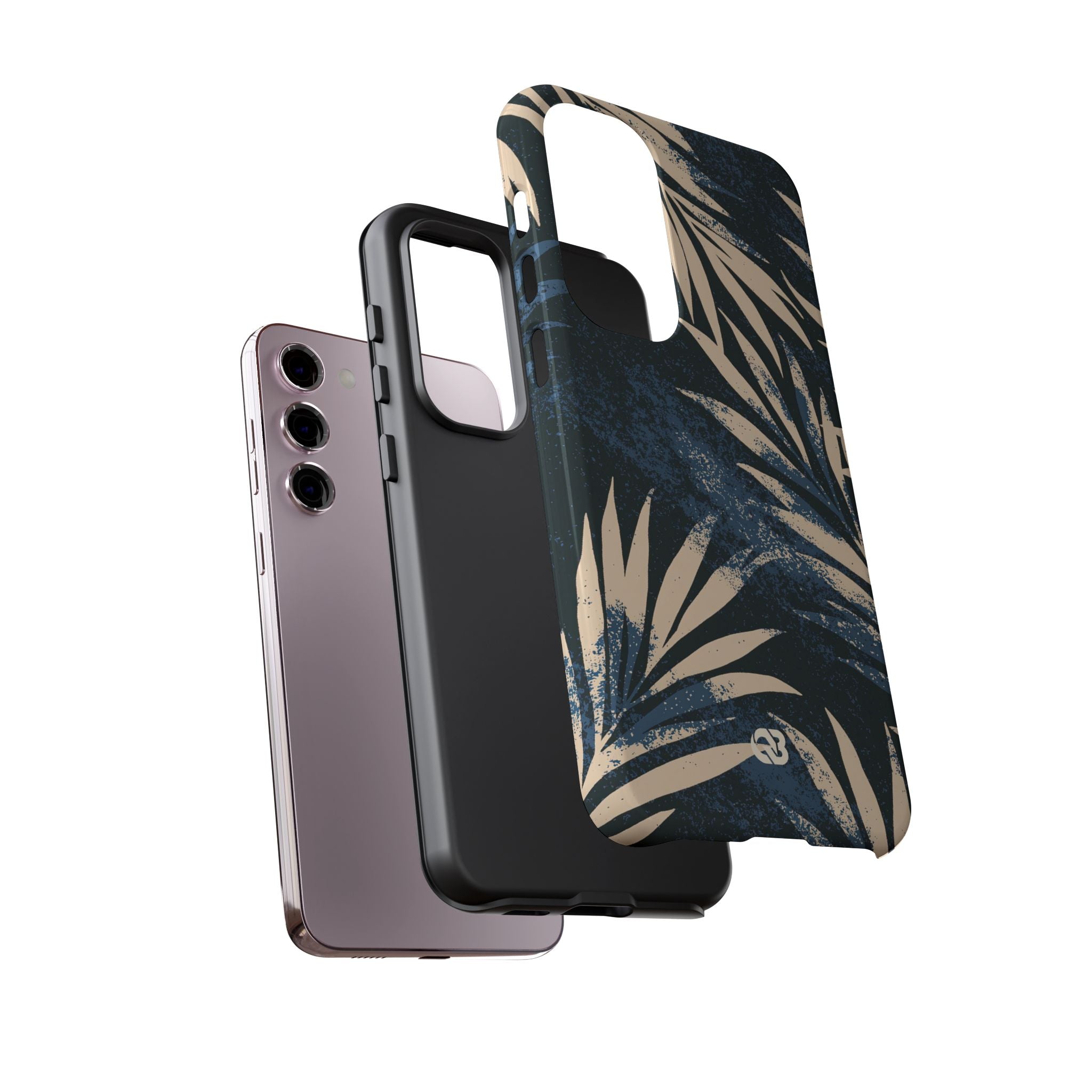Blue Tough Phone Case for Samsung - Midnight Indigo Palm