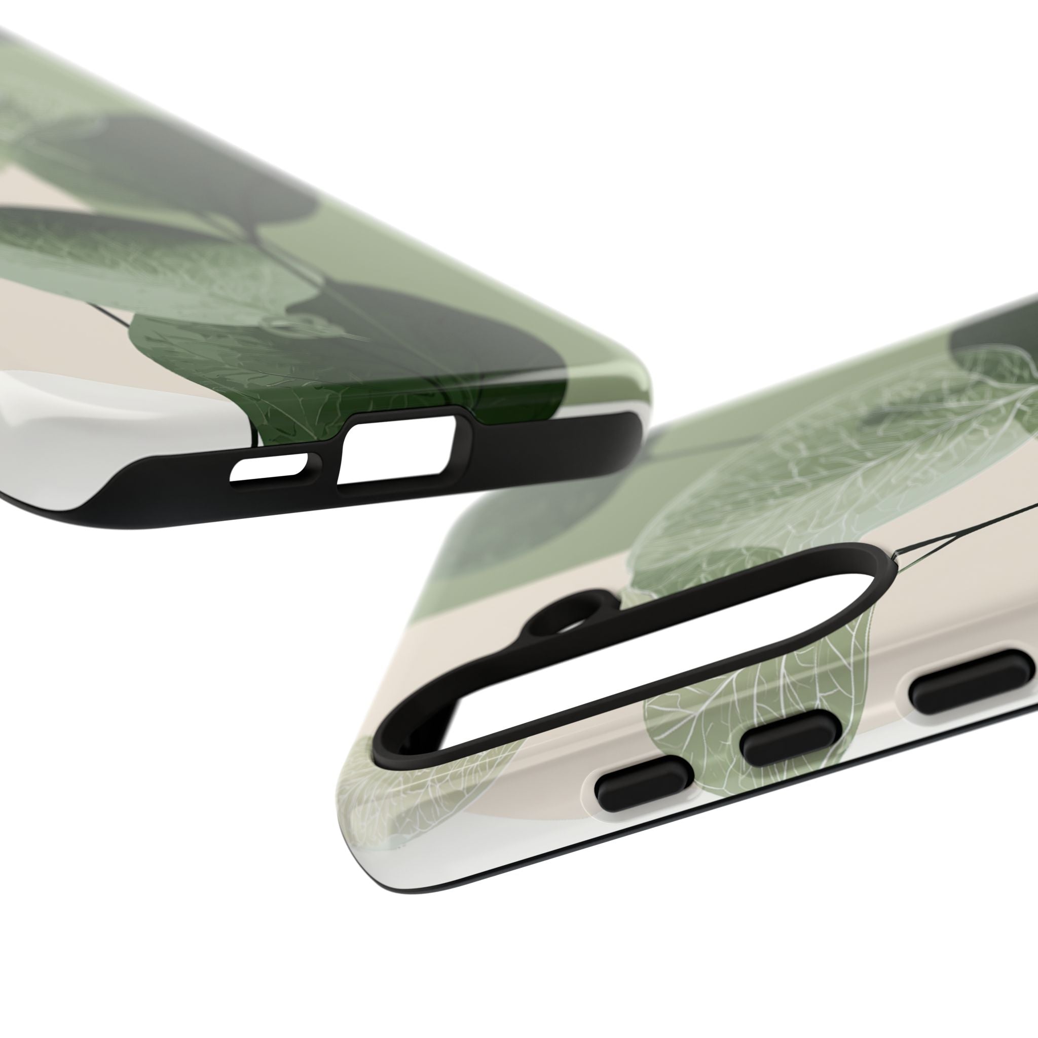 Green Tough Phone Case for Samsung - Sage Leaf Skeletals