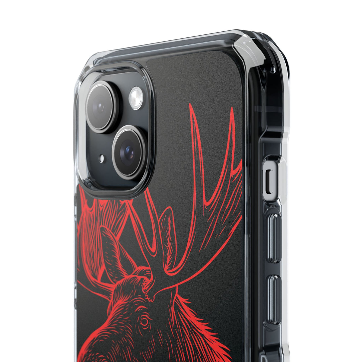 Nordic Elk · Clear Impact Magnetic Phone Case for iPhone · Black