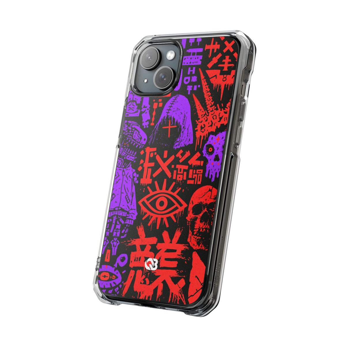 Underground Cyber Glyphs · Clear Impact Magnetic Phone Case for iPhone · Black
