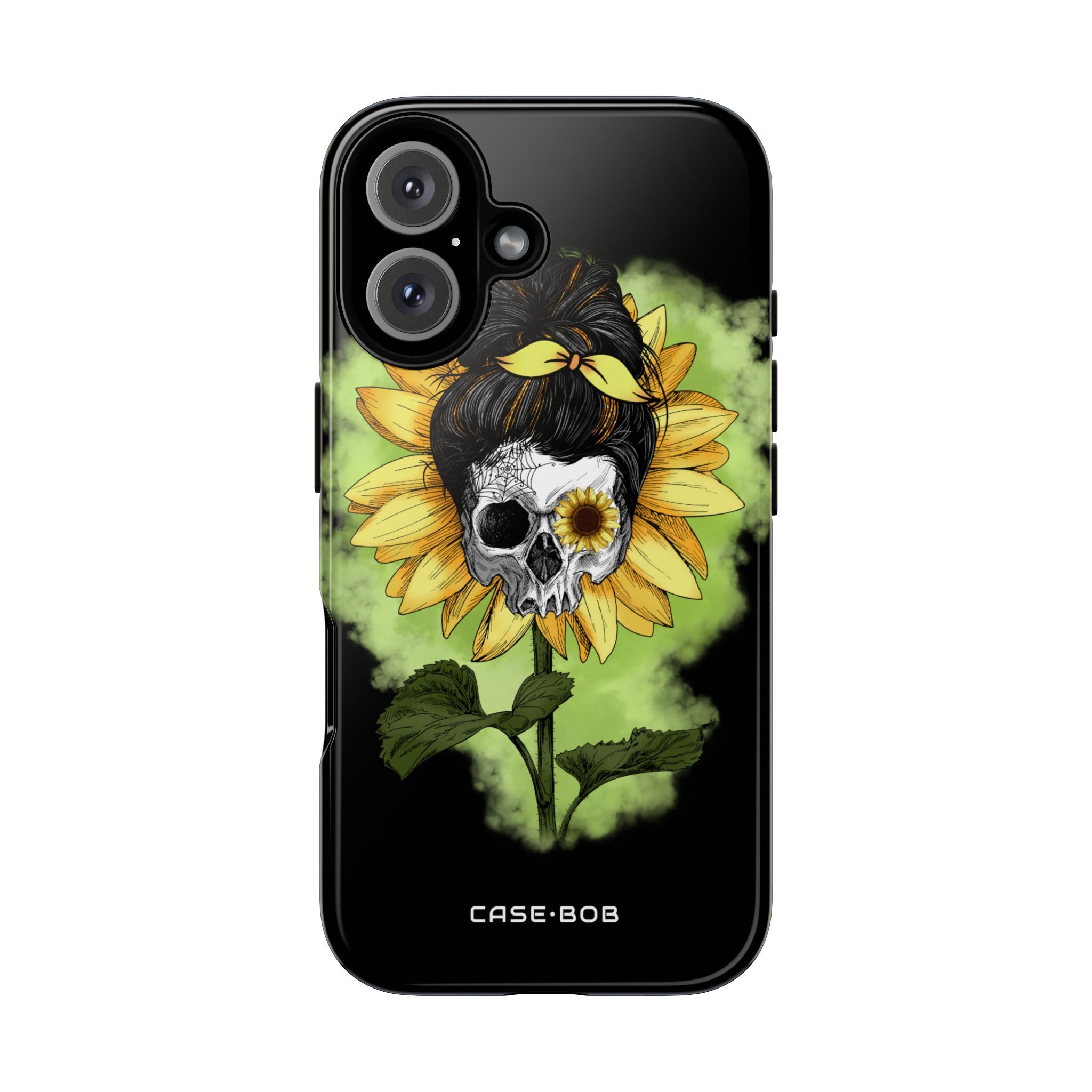 Sunflower Skull iPhone 16 Case - Tough