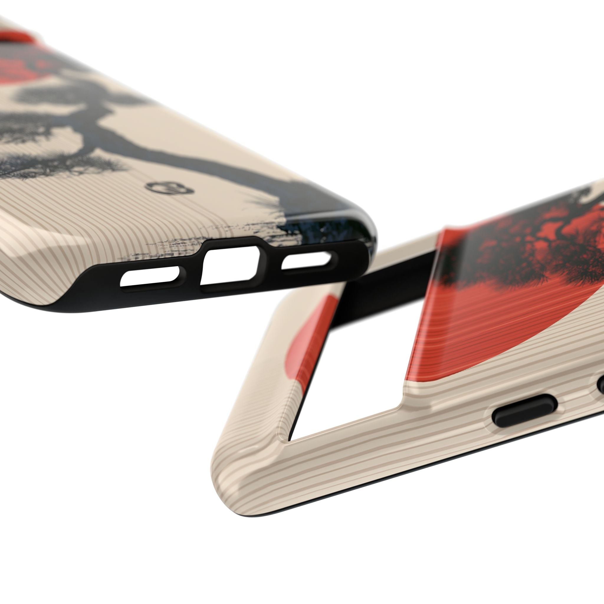 Beige Tough Phone Case for Google Pixel - Kyoto Crimson Pine