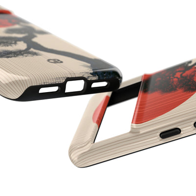 Beige Tough Phone Case for Google Pixel - Kyoto Crimson Pine