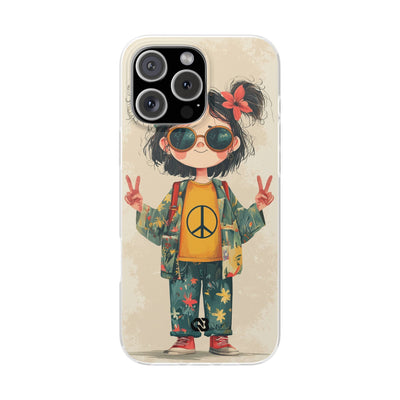 Retro Peace Girl · Soft Phone Case for iPhone
