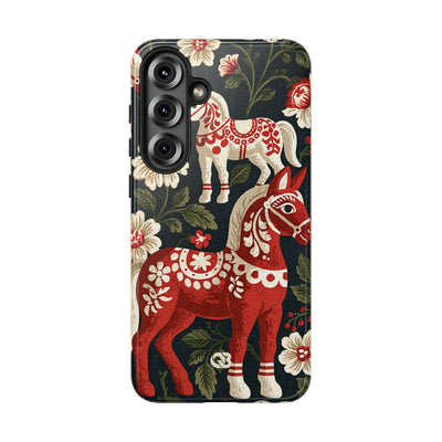 Nordic Dala Meadow · Tough Phone Case for Samsung · Red