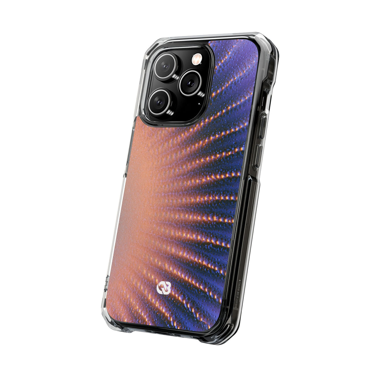 Luminous Aura Burst · Clear Impact Magnetic Phone Case for iPhone · Blue