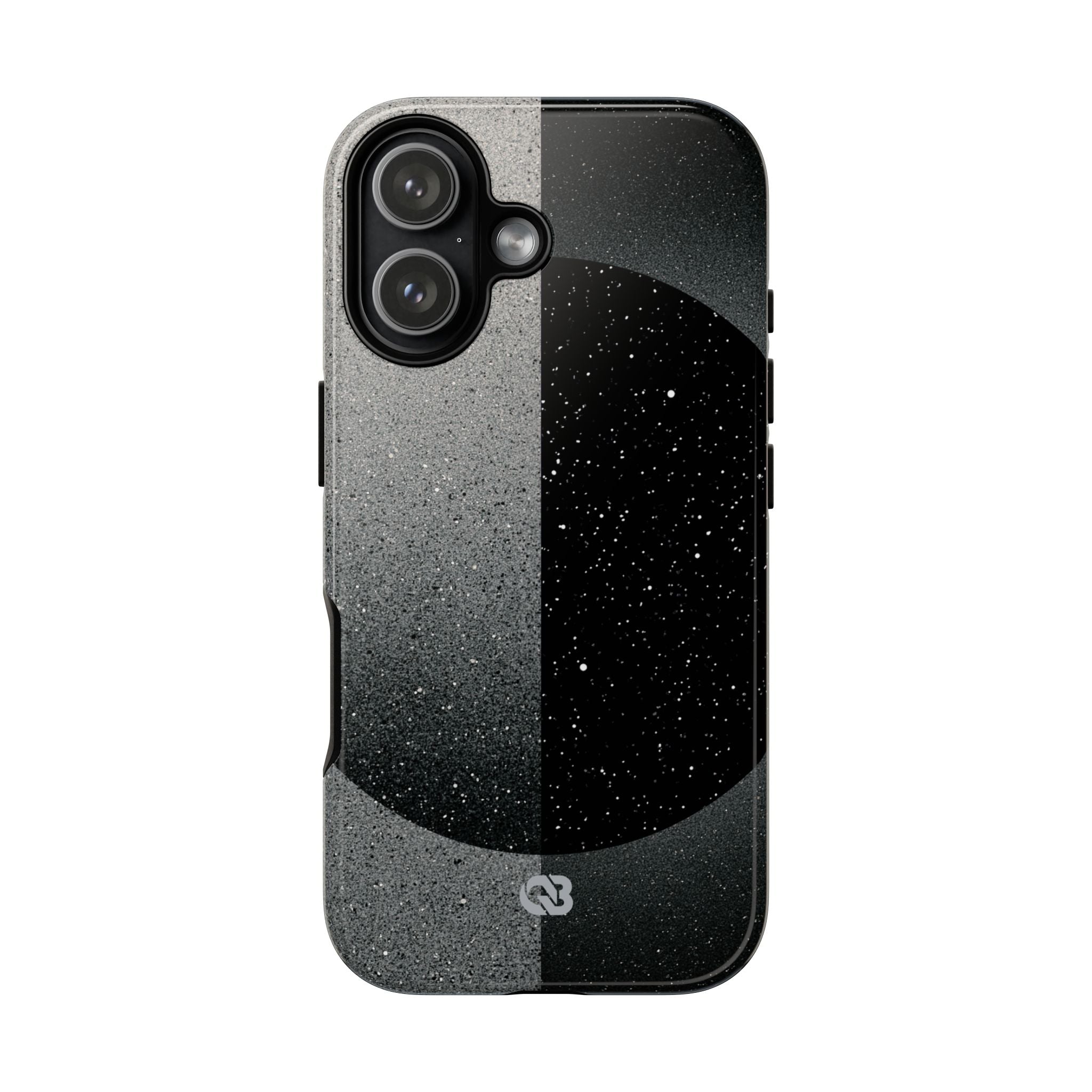 Black Tough Phone Case for iPhone - Lunar Static Orbit