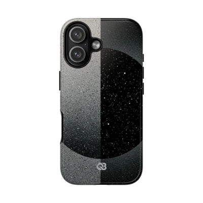 Black Tough Phone Case for iPhone - Lunar Static Orbit