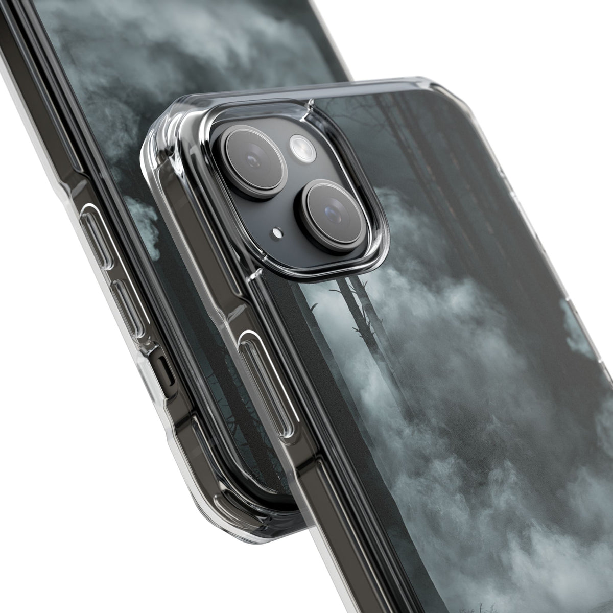 Shadowed Pine Mist · Clear Impact Magnetic Phone Case for iPhone ·  Black