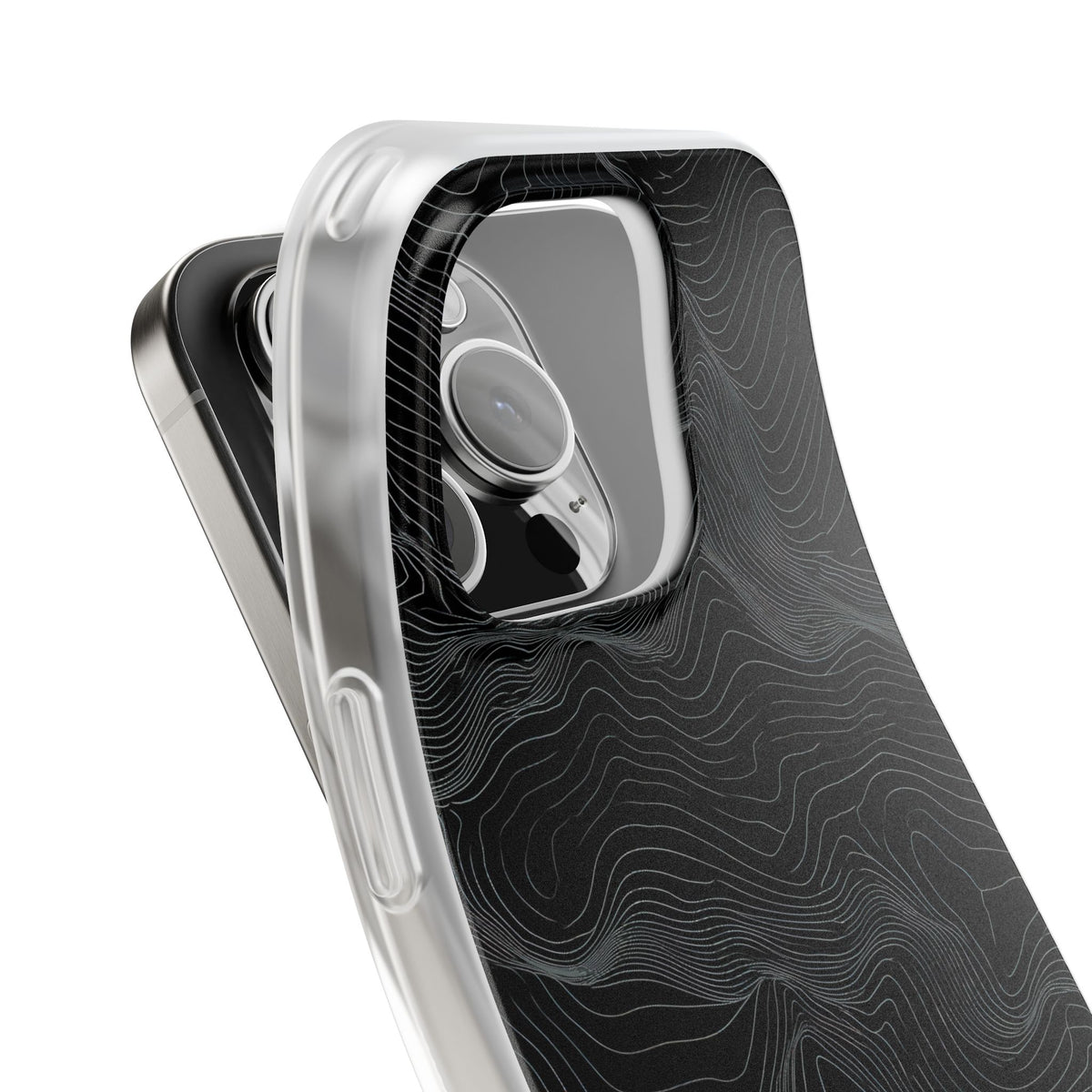 Obsidian Contour Elevation · Lite Phone Case for iPhone ·  Black