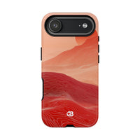 Red Tough Phone Case for iPhone - Crimson Ridge Lines