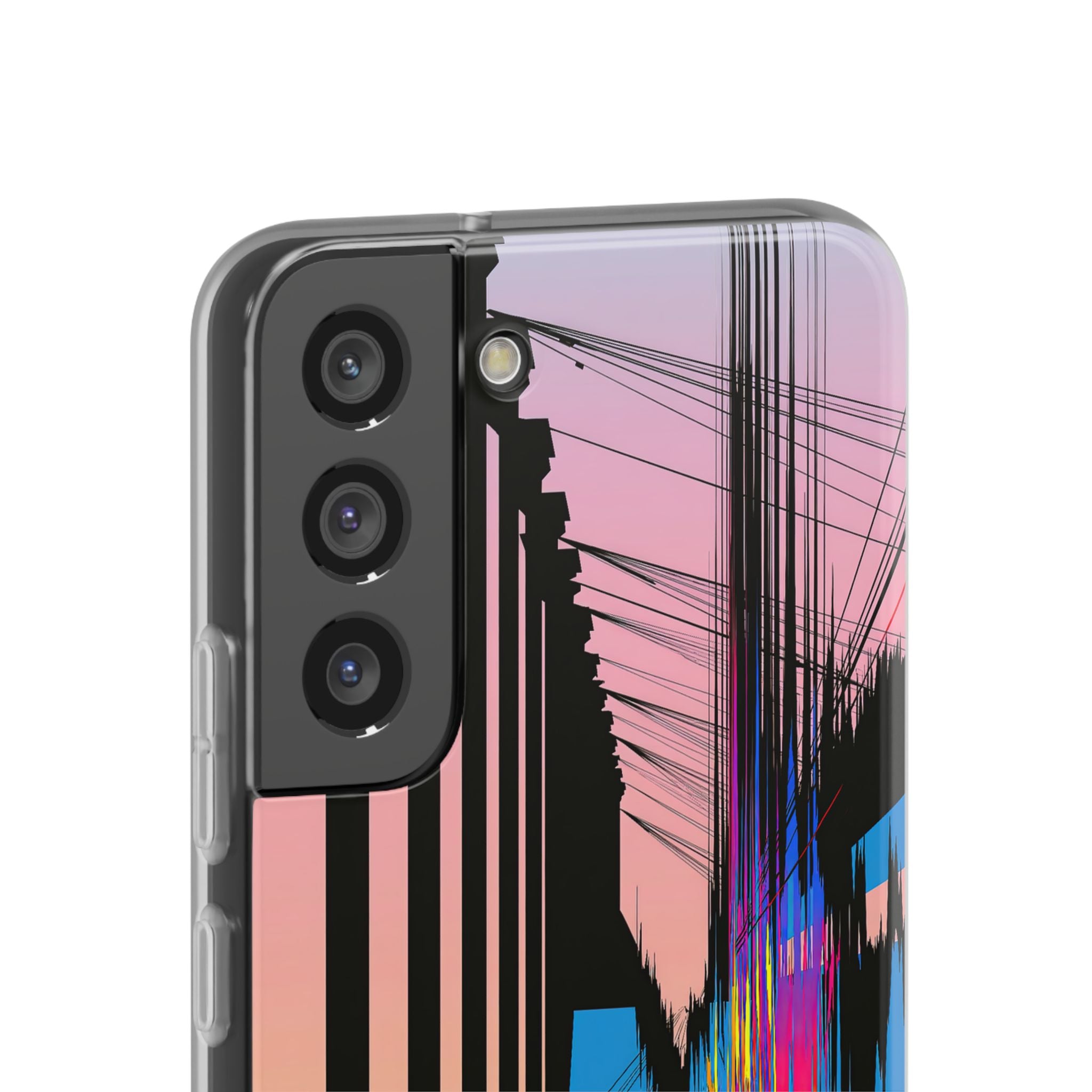 Blue Lite Phone Case for Samsung - Fractured Data Skyline