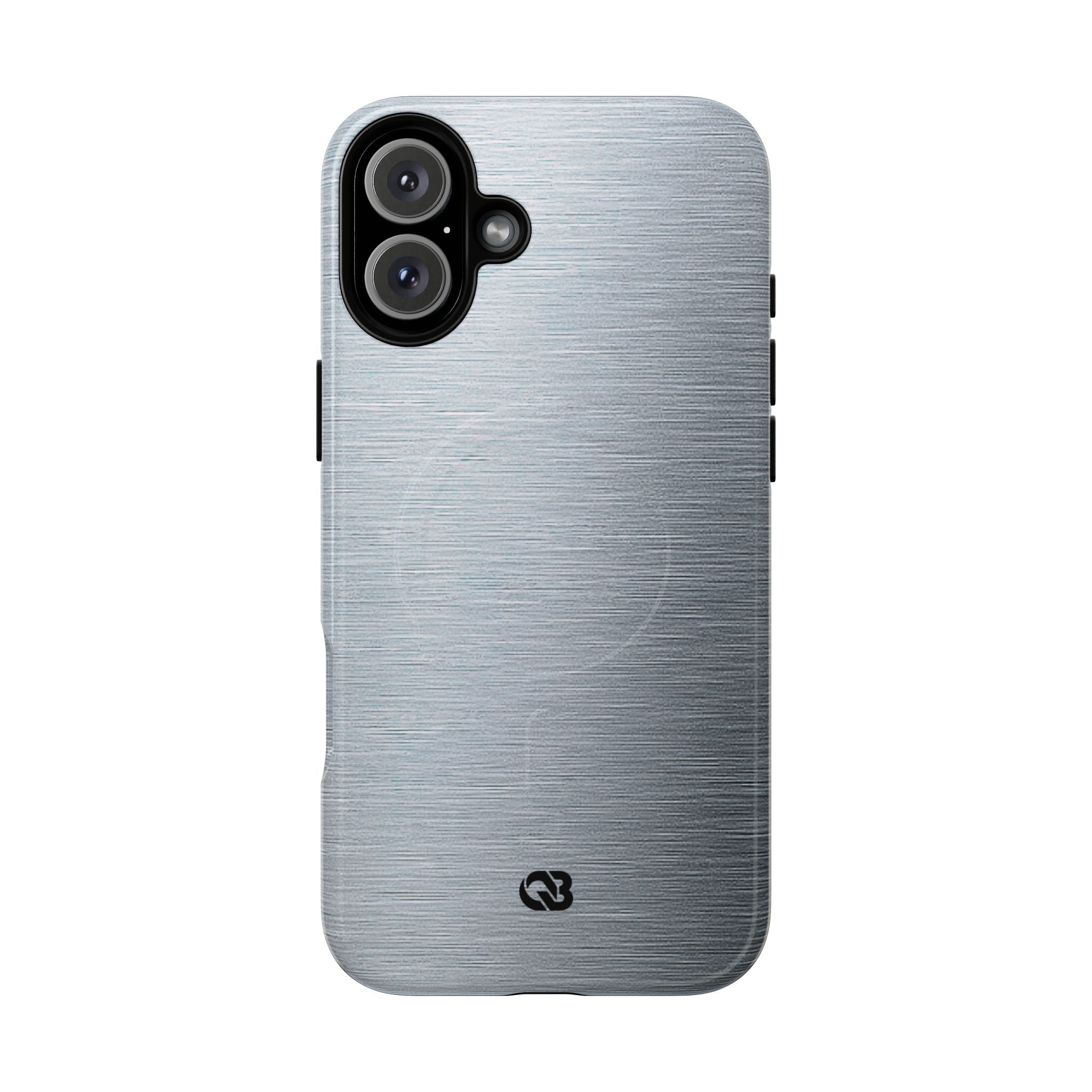Silver Tough 2.0 Magsafe Phone Case for iPhone - Satin Chrome Grain