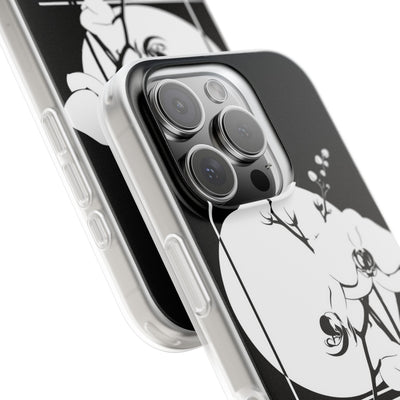 Black Lite Phone Case for iPhone - Lunar Orchid Grid