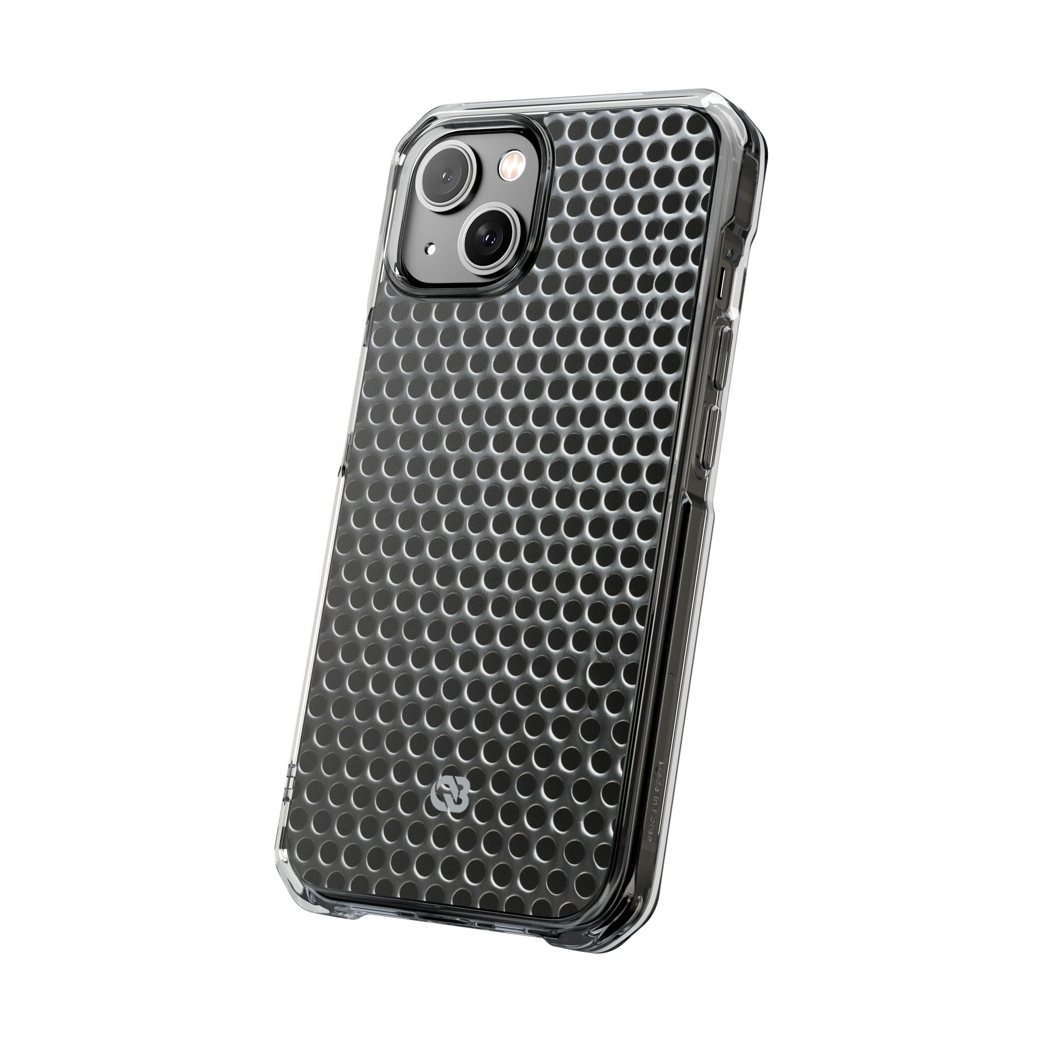 Silver Impact MagSafe Phone Case for iPhone - Brutalist Steel Mesh