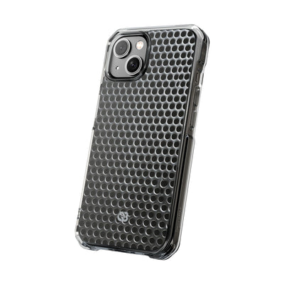 Silver Impact MagSafe Phone Case for iPhone - Brutalist Steel Mesh