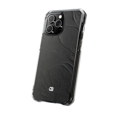 Obsidian Stucco Relief · Clear Impact Magnetic Phone Case for iPhone ·  Black
