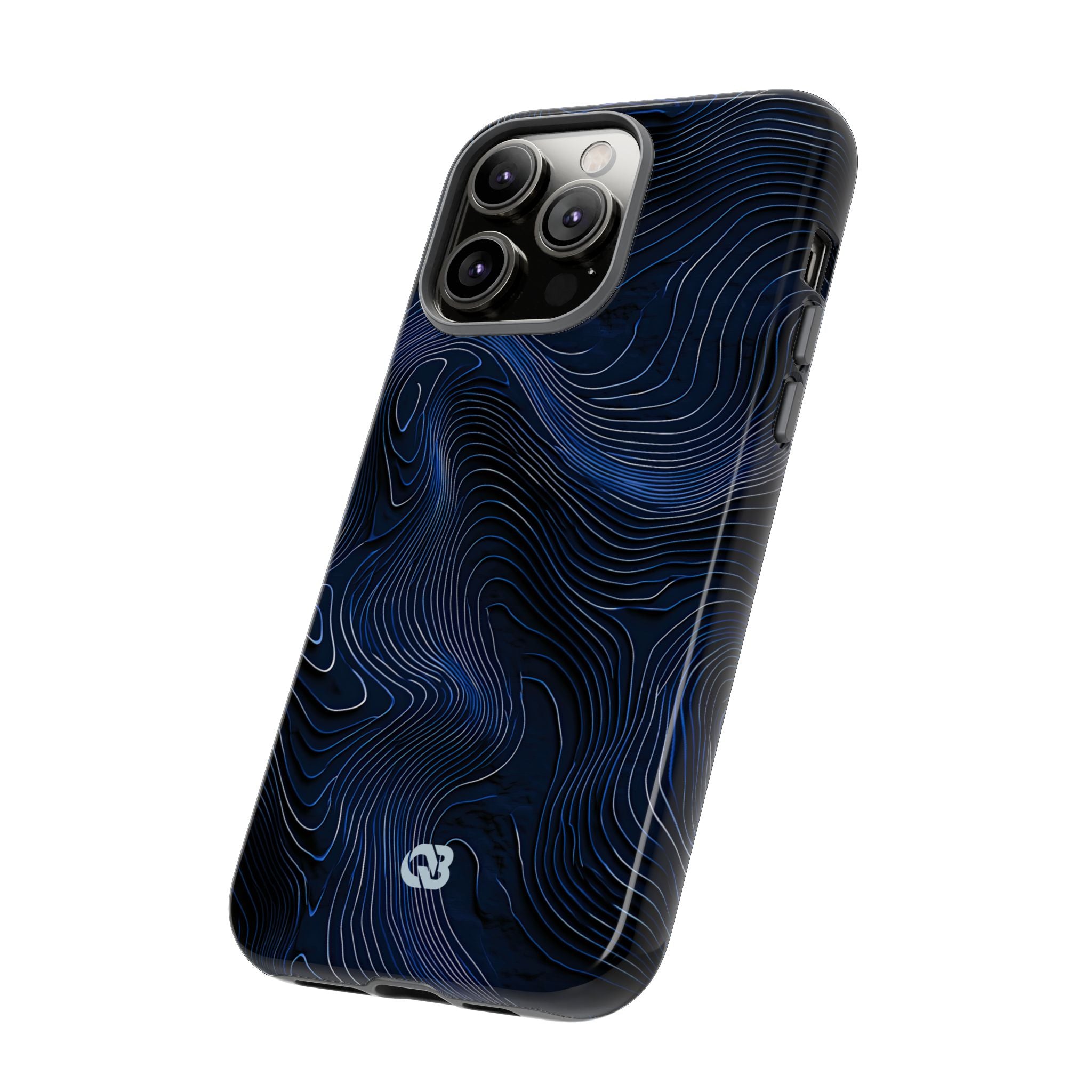 Blue Tough Phone Case for iPhone - Cobalt Contour Ridge