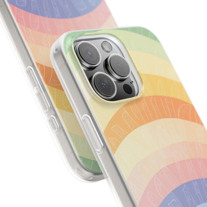 Pastel Rainbow Bands iPhone 16 Pro Max Case - Soft