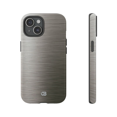 Grey Tough Phone Case for iPhone - Brushed Industrial Steel