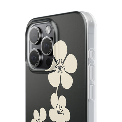 Black Lite Phone Case for iPhone - Obsidian Cream Bloom